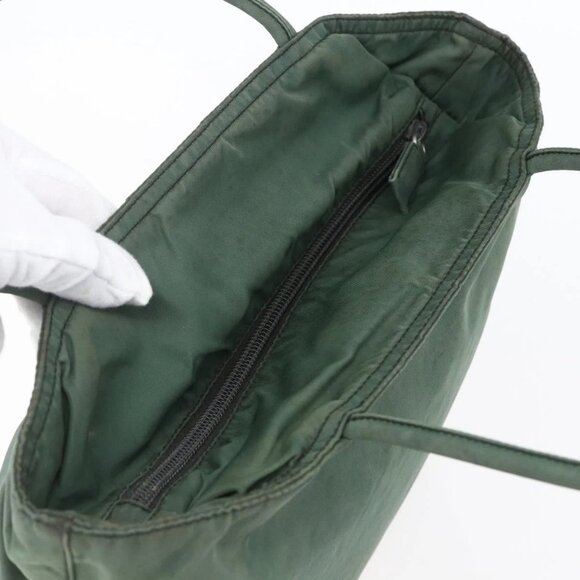 PRADA Tote Bag Nylon Khaki Silver Auth bs31174 - Picture 6 of 16